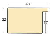 Bilderleiste Ayous flach 48 mm breit 32 hoch - Platin - Profil