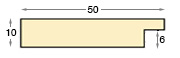 Passepartoutleiste Ayous roh Breite 50 mm Höhe 10 mm - Profil