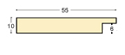 Passepartoutleiste Ayous roh Breite 55 mm Höhe 10 mm - Profil
