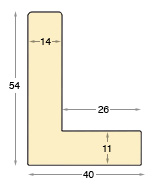 Schattenfugenleiste Ayous roh Breite 40 mm - Höhe 54 mm - Profil
