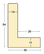 Schattenfugenleiste rohes Lindenholz Breite 40 mm Höhe 54 mm - Profil