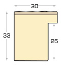 Bilderleiste keilgezinkte Tanne 30mm breit 33 hoch - Braun - Profil