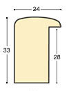 Bilderleiste Lindenholz roh - Breite 24 mm - Höhe 33 mm - Profil