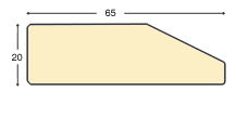 Keilrahmenleiste Ayous Breite 45 mm Höhe 20 mm - Profil