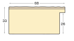 Bilderleiste keilgezinkte Tanne 68mm breit 33 hoch - Braun - Profil