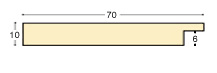 Passepartoutleiste Ayous roh Breite 70 mm Höhe 10 mm - Profil
