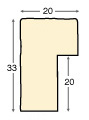 Bilderleiste Ayous 20 mm breit 33 hoch rustikal pflaumengrau - Profil