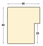 Bilderleiste Schicht-Pinie 40 mm breit 45 mm hoch - Gold - Profil