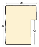 Bilderleiste Ayous 38 mm breit 48 hoch rustikal kaffeebrau - Profil