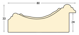 Bilderleiste keilgezinkte Tanne - 80 mm breit 43 mm hoch - Profil
