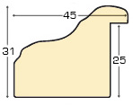 Bilderleiste Ayous Breite 45 mm Höhe 32 mm Gold - Profil