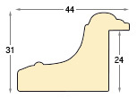 Bilderleiste Ayous 44 mm breit gekälkt weissbeige - Profil