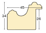 Bilderleiste Ayous Breite 45 mm Höhe 35 mm Finish Gold - Profil