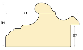 Bilderleiste Ayous Breite 89 mm Höhe 54 - Mahagoni - Profil