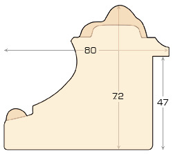 Bilderleiste keilgezinkte Tanne 84mm breit 74 hoch Silberrelief - Profil