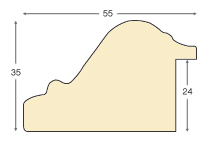 Bilderleiste Ayous Breite 55 mm Höhe 35 Gold Reliefdekor - Profil