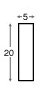 Absandleiste aus Ayous 20x5 mm grün - Profil