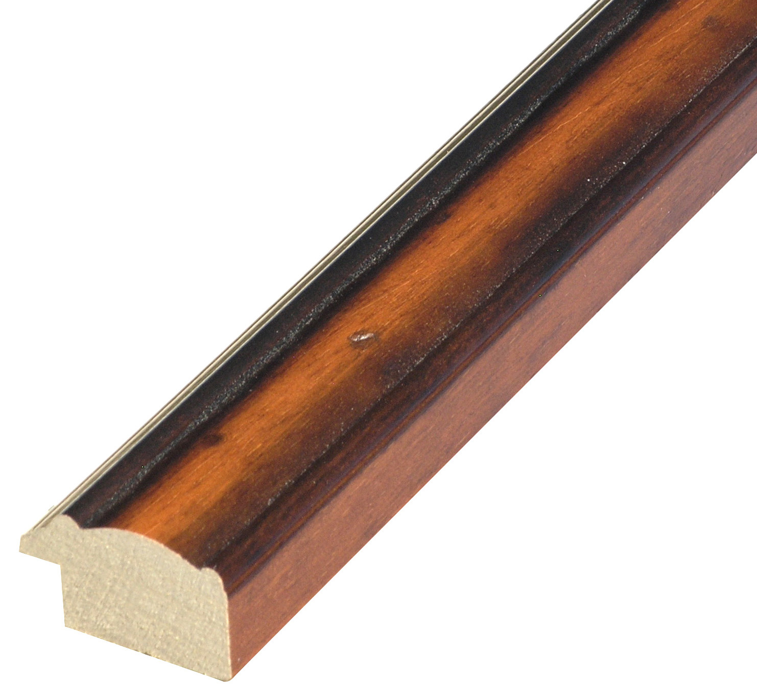 Bilderleiste Ayous 32 mm breit 18 mm hoch - Antiknuss Goldstreifen