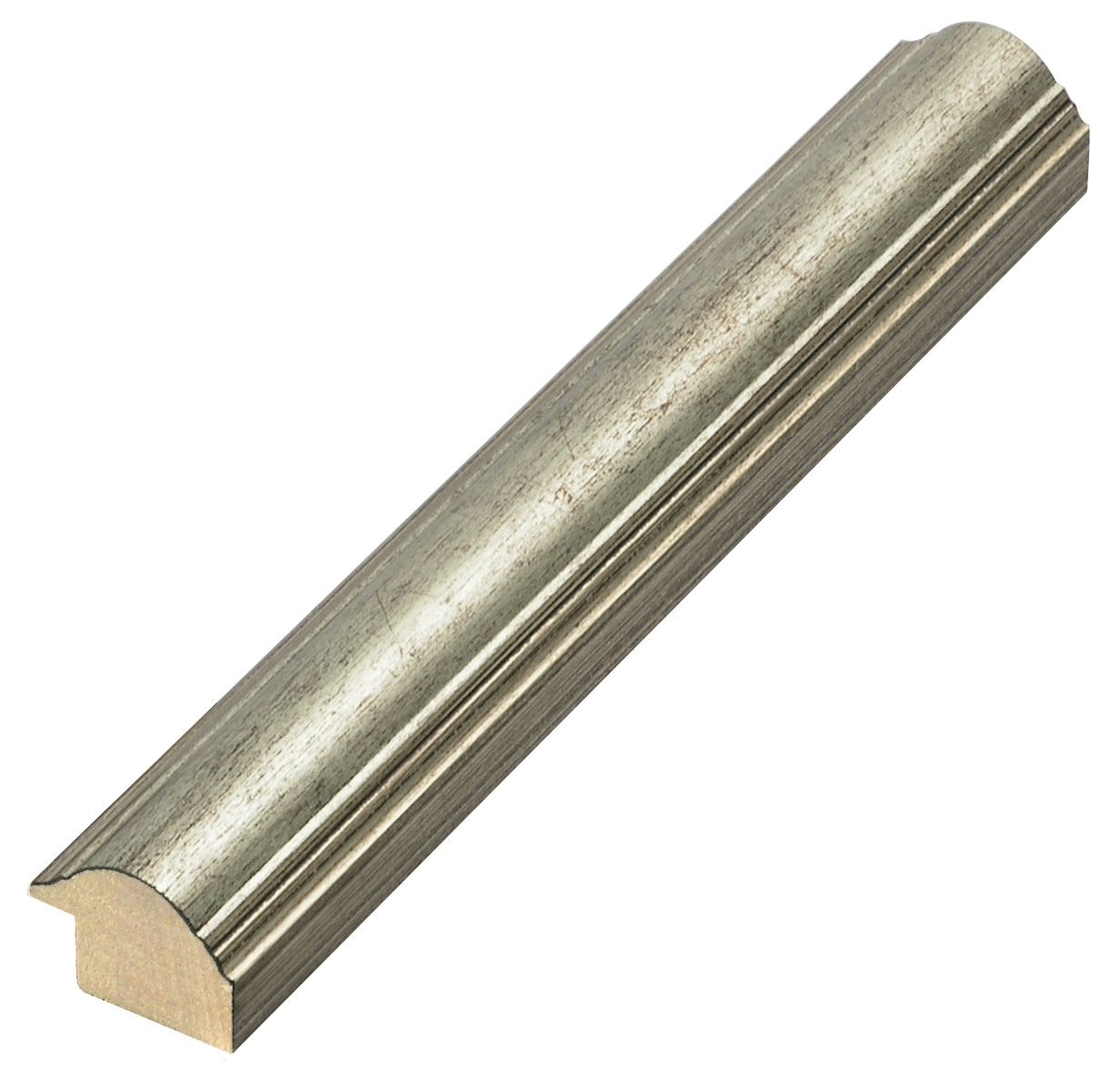 Bilderleiste keilgezinkte Pinie 25 mm breit 19 hoch - Silber