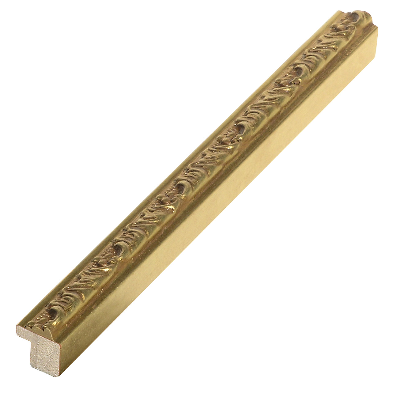 Bilderleiste keilgezinkte Pinie 16 mm breit 16 mm hoch Gold verziert