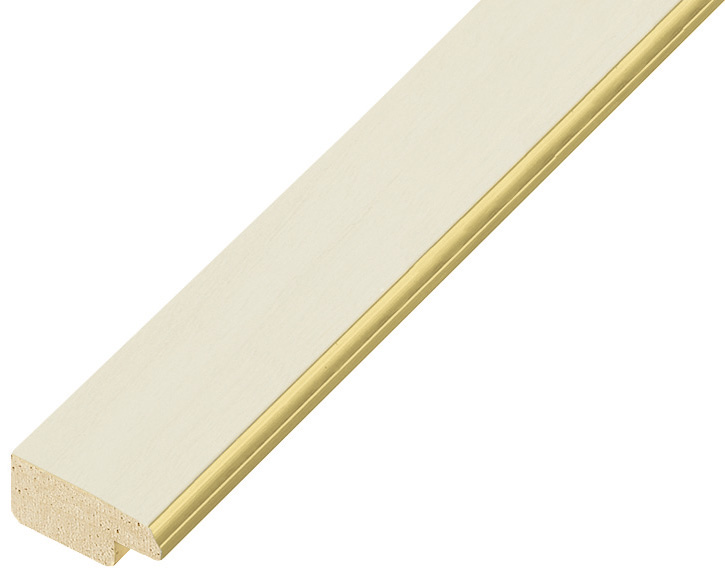 Passepartoutleiste keilgezinktes Pinie 21mm breit Höhe 10 Creme Gold