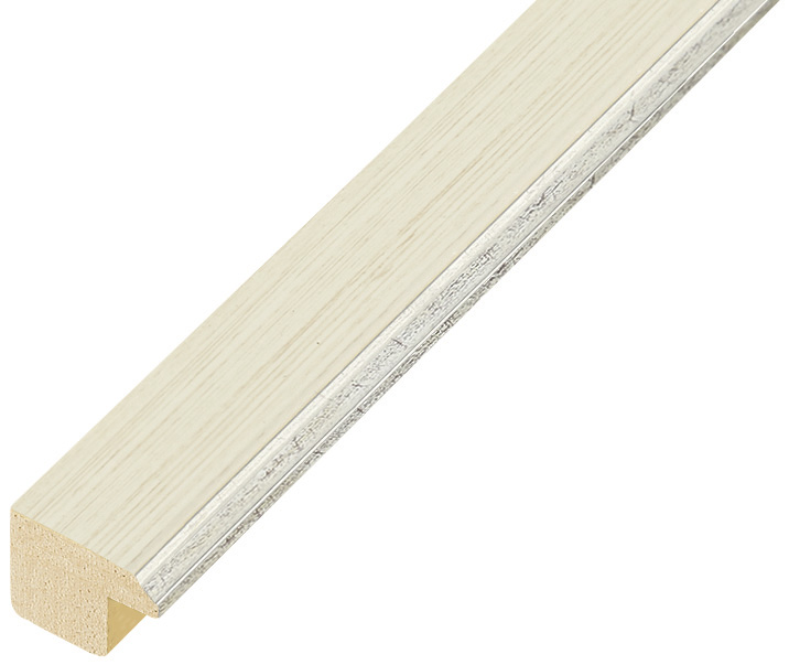 Passepartoutleiste Pinie Breite 22 mm Höhe 15 Ivory Silber