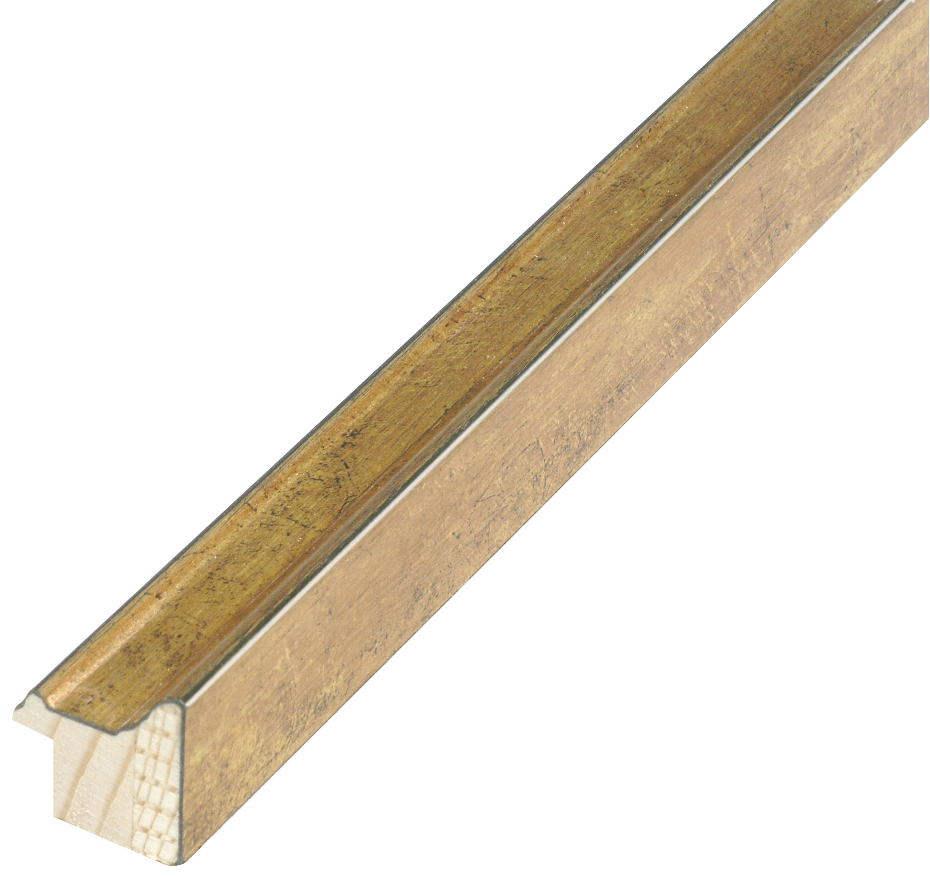 Bilderleiste keilgezinkte Pinie 23 mm breit 25 hoch Gold