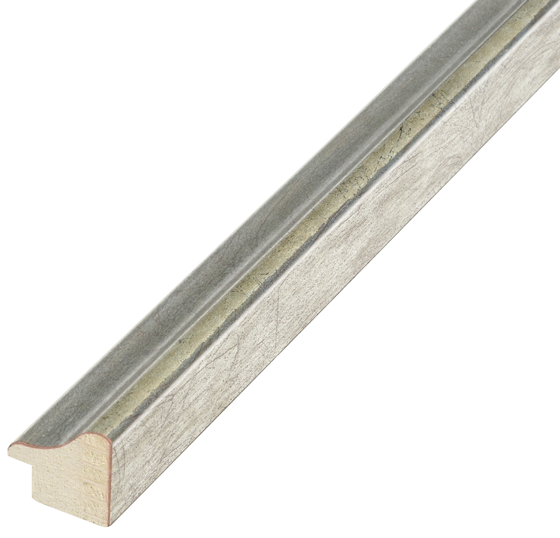 Bilderleiste keilgezinkte Pinie 23 mm breit 22 mm hoch - Silber