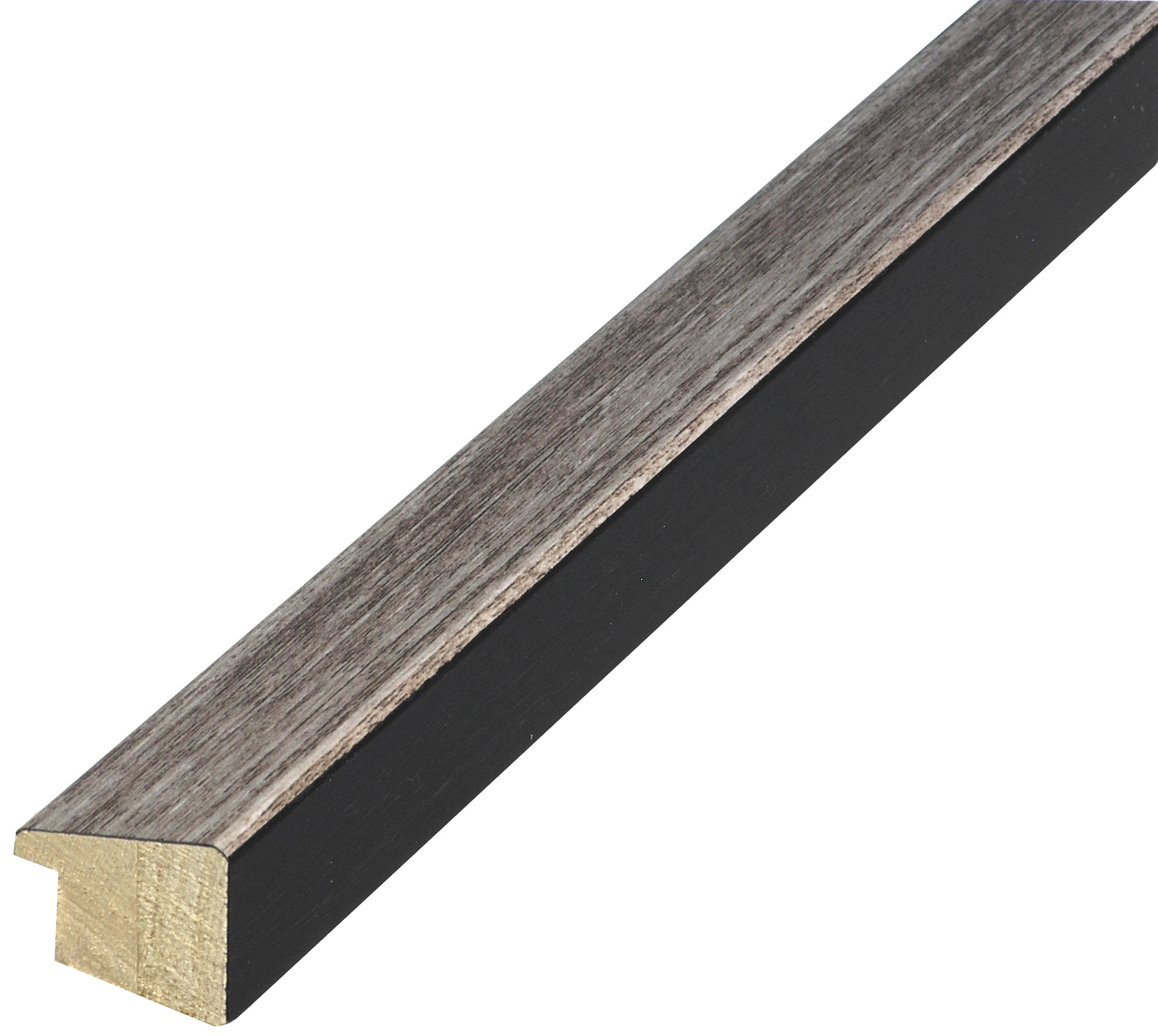 Bilderleiste keilgezinkte Pinie 26 mm breit 23 mm hoch - Grau