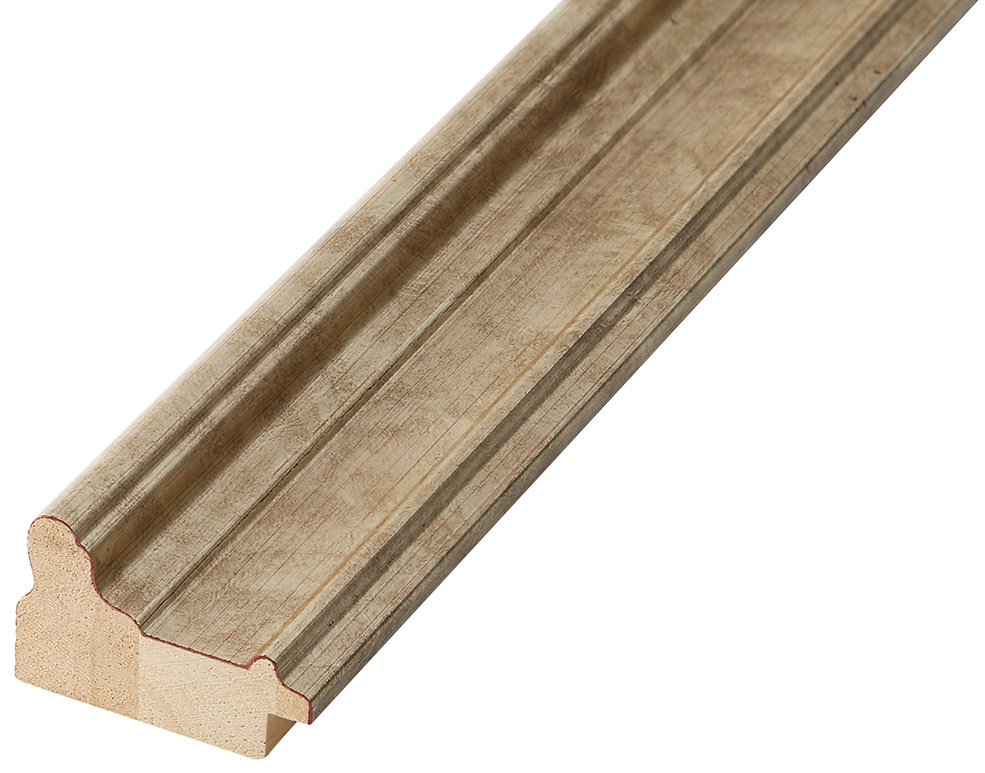 Bilderleiste keilgezinktes Pinie 34 mm breit 22 hoch Silber
