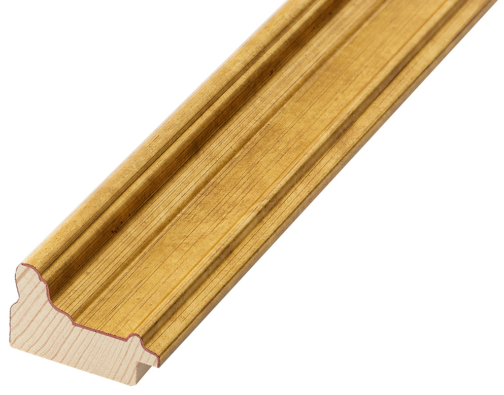 Bilderleiste keilgezinktes Pinie 34 mm breit 22 hoch Gold
