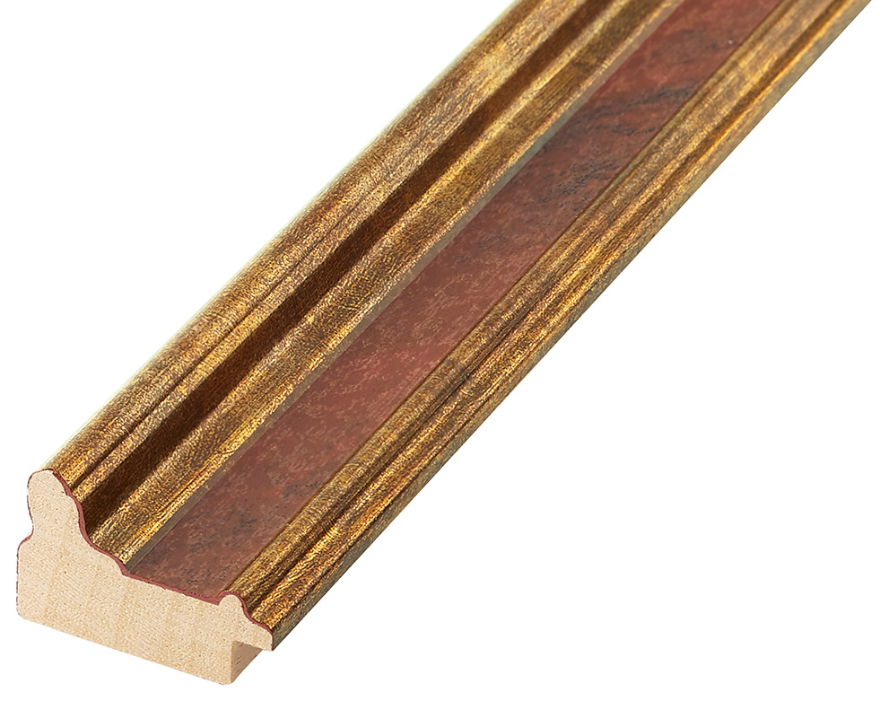 Bilderleiste keilgezinkte Pinie Pinie 34 breit 22 hoch Gold/Rot