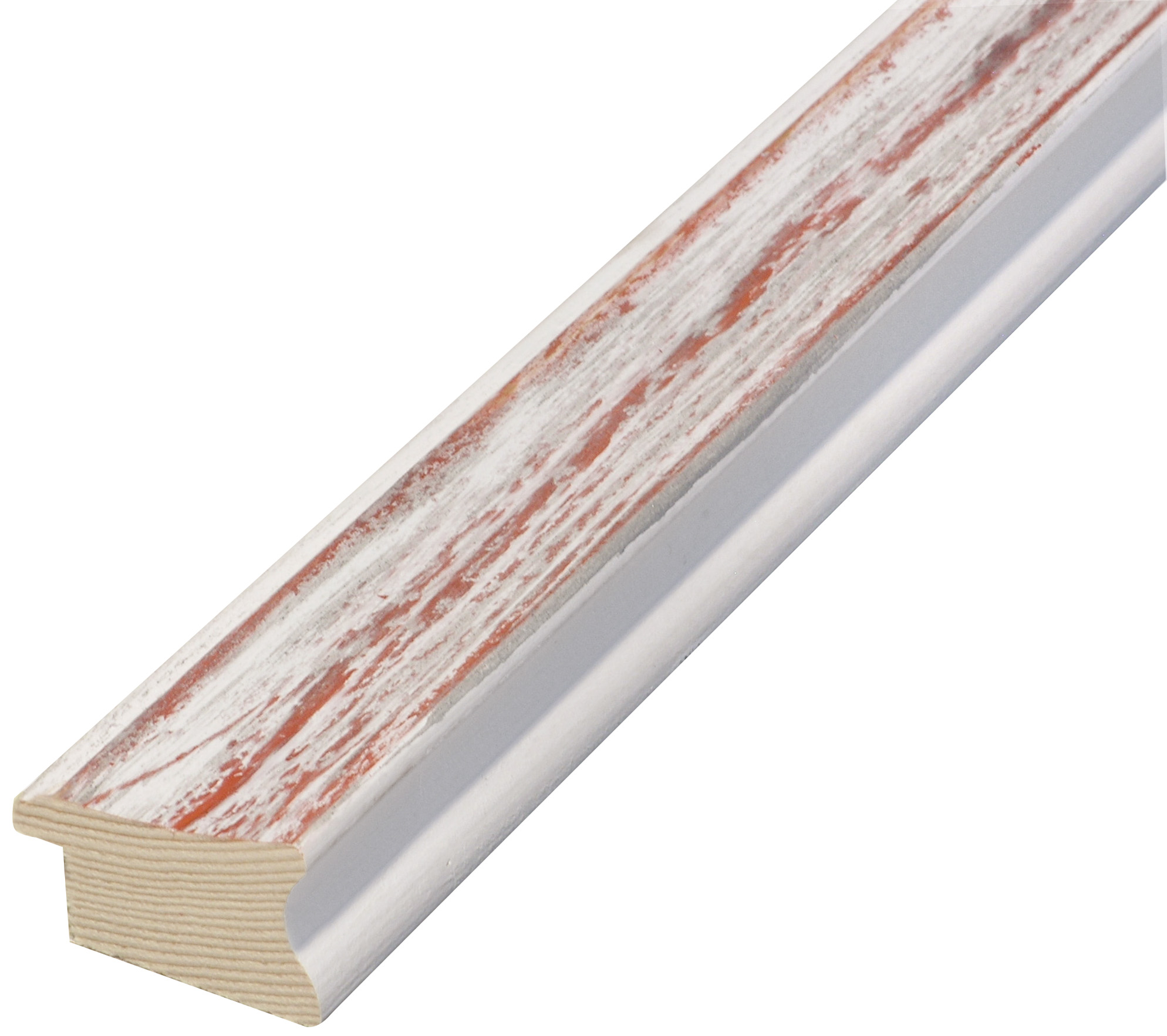 Bilderleiste keilgezinkte Tanne 40 mm breit 23 mm hoch Weiss-Rosa