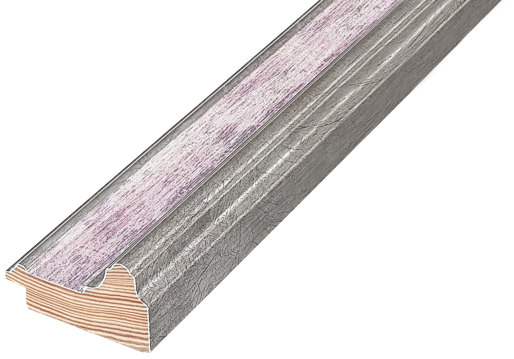 Bilderleiste keilgezinkte Pinie 57mm breit 33 mm hoch - Rosa