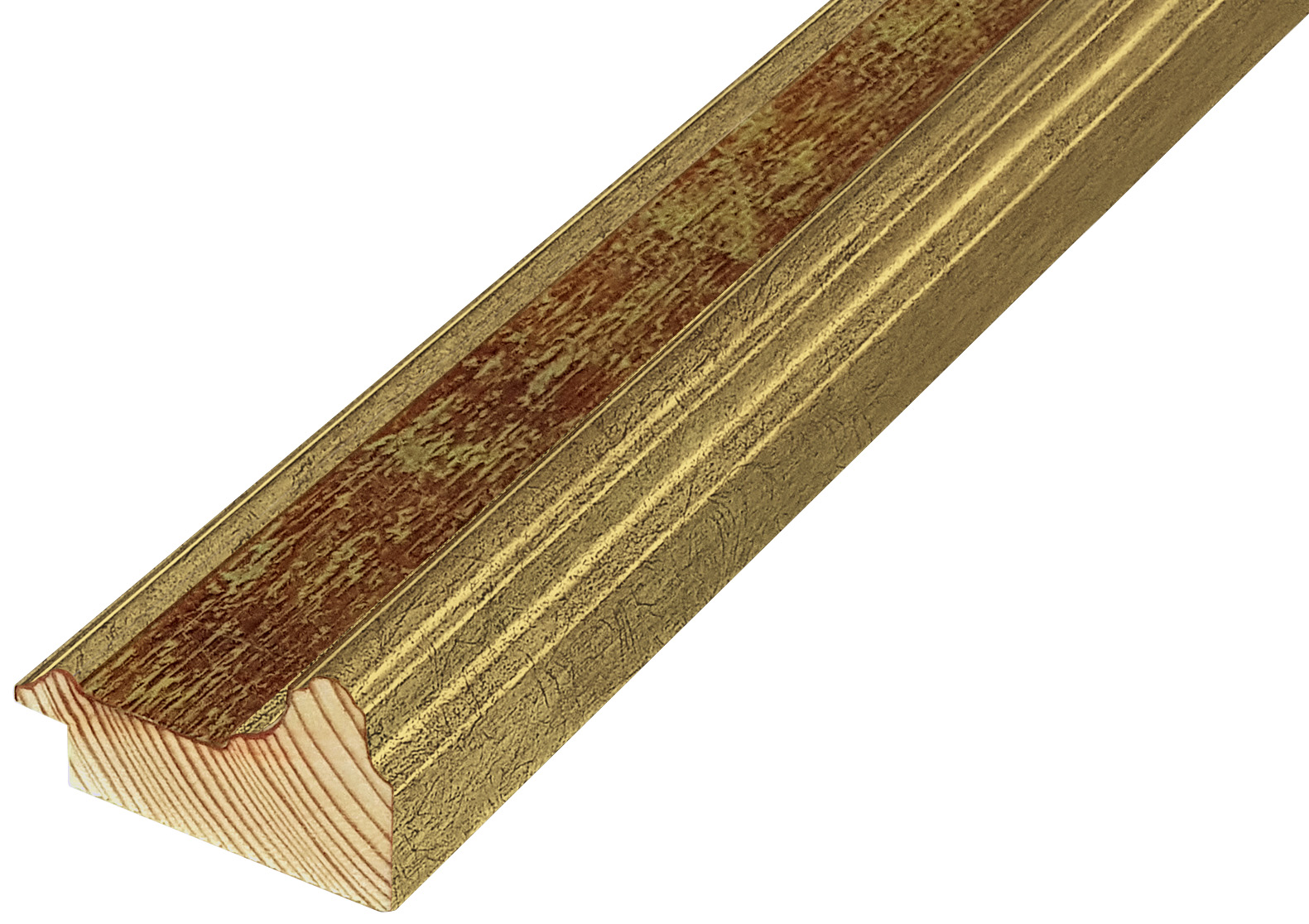 Bilderleiste keilgezinkte Pinie 57 mm breit 33 mm hoch - Gold