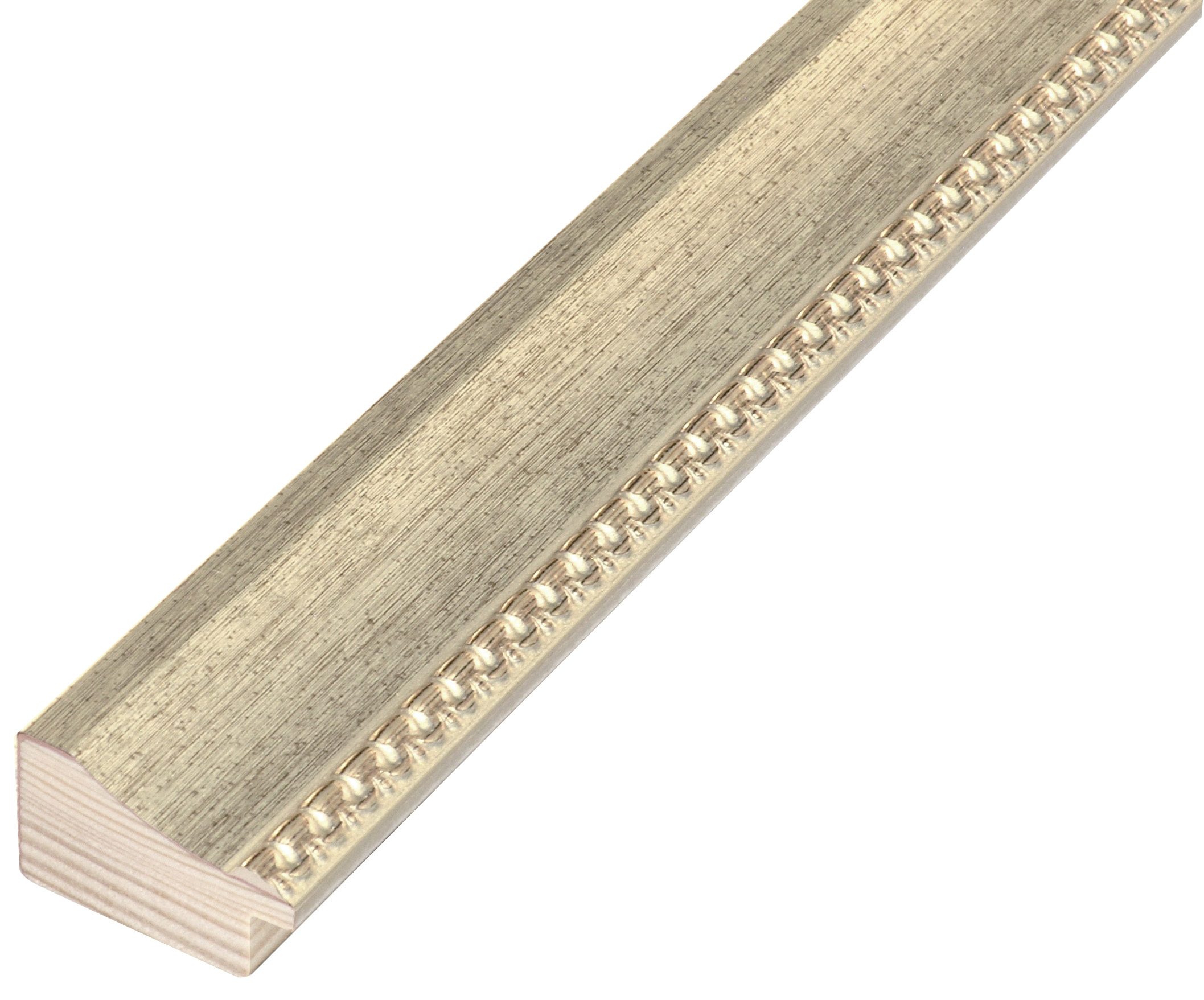 Bilderleiste keilgezinkte Pinie 36 mm breit 21 hoch - Silber