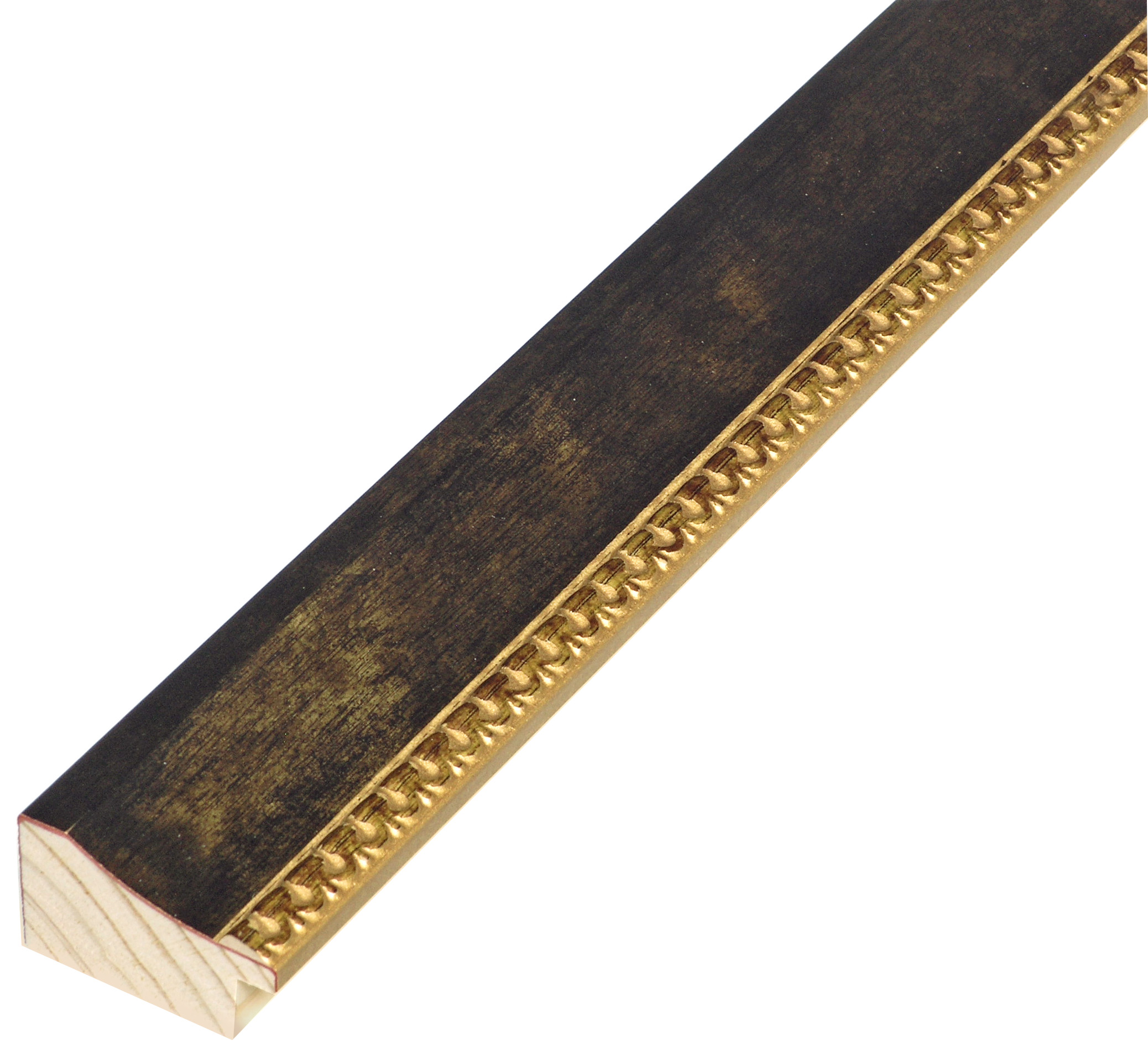 Bilderleiste keilgezinkte Pinie 36 mm breit 21 hoch - Braun