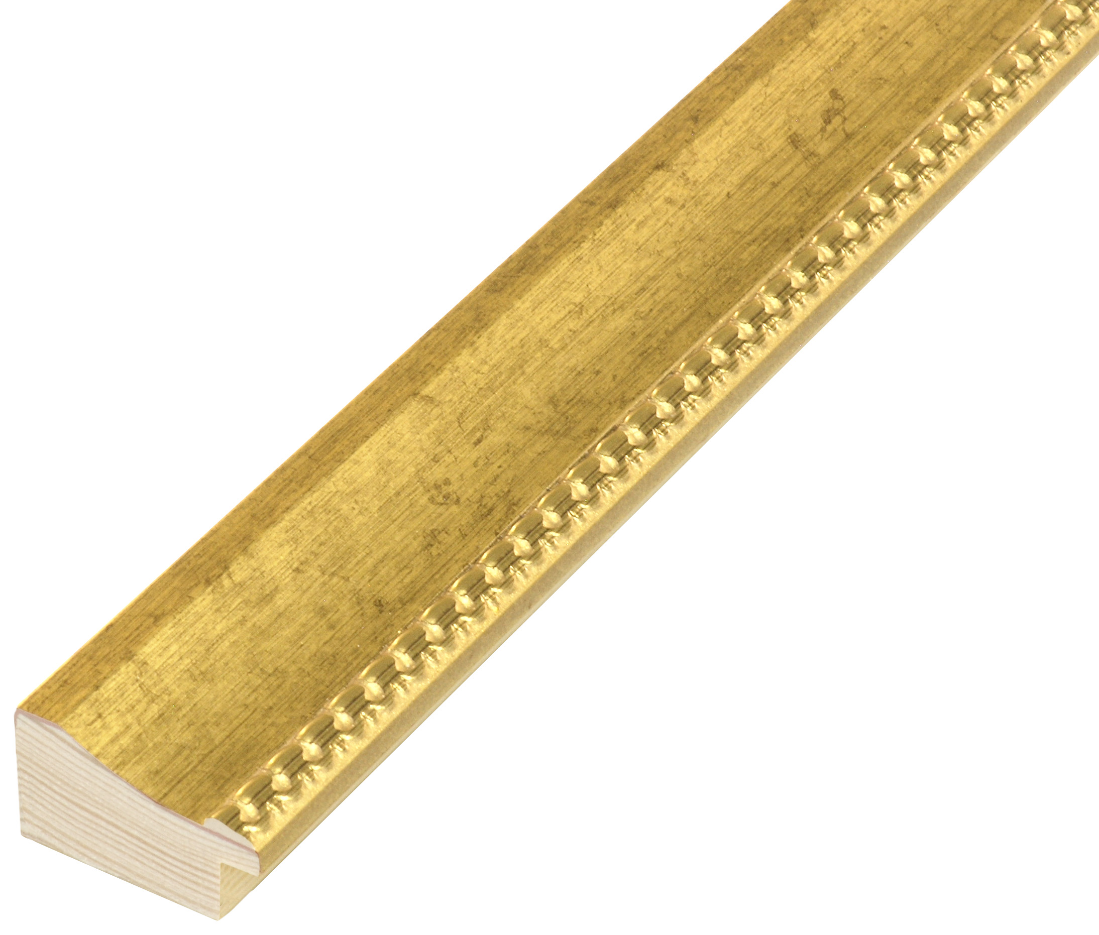 Bilderleiste keilgezinkte Pinie 36 mm breit 21 hoch - Gold