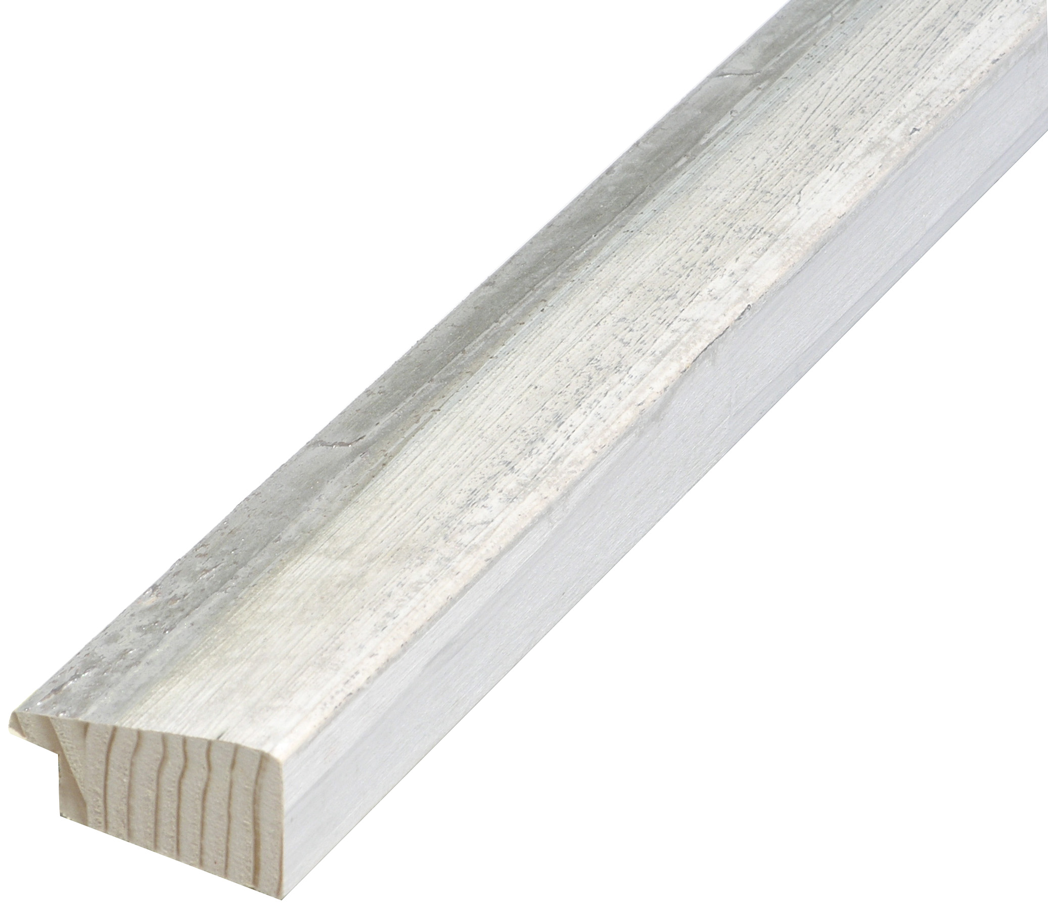 Bilderleiste keilgezinkte Tanne 37 mm gesprenkelt weiss Silberlinie