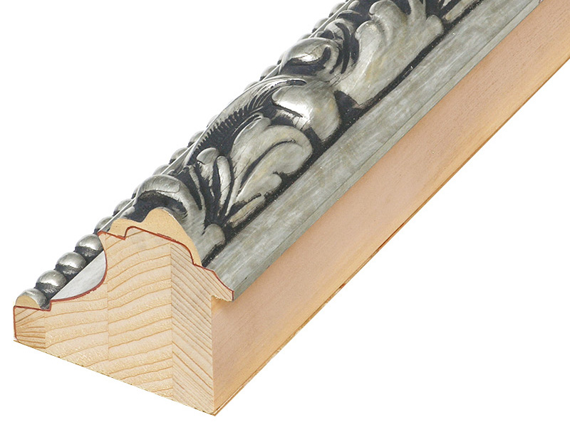 Bilderleiste keilgezinkte Tanne 80mm breit 72 hoch Silberrelief
